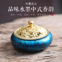 Household agarwood incense burner Pure copper incense burner Small incense burner Large paint craft symphony aromatherapy stove Tea incense burner copper incense burner