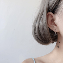 Small five-pointed star earrings full body 925 sterling silver short earrings simple pearl allergy female