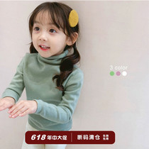 Girls half-height collar bottom-shirt ocean gas pile collar fur coat knitted children Korean version of the blouse spring and autumn