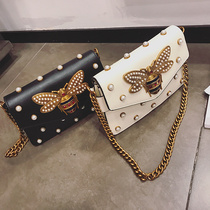 ITSK women's bag 2021 new tide shoulder diagonal pearl bag foreign style Joker high sense bee bag women