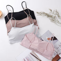 Summer thin non-slip ice silk incognito bandeau wrapped chest underwear womens back sports sleep without rims bra students