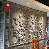 Ancient building brick carving relief antique brick carving Wall Chinese restaurant teahouse tea fighting picture antique blue brick carving custom