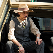 SOARIN Independent vintage Yuppie mens plaid suit vest British business formal suit vest