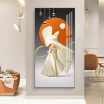 Modern minimalist introductory porch decorative painting atmospheric light luxury abstract background wall hanging painting corridor aisle Vertical mural