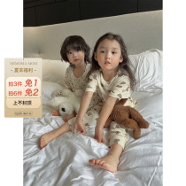 3M1 Childrens Clothing Boys and Girls Homewear Set Short-sleeved Long Pants Two-piece Set Baby Summer Thin Section