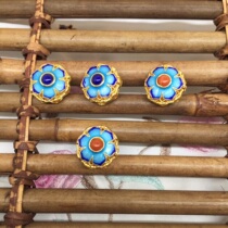 Flower type mosaic separating bead tee multifunction matching 925 silver plated pure gold Jingtai blue burn blue DIY accessories