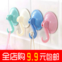 Creative Super Power Plastic No-Mark Vacuum Suction Cup Clothes Hat Solid Wood Hook Free From Stiletto Stick Bearing Heavy Wall Wall Sticker