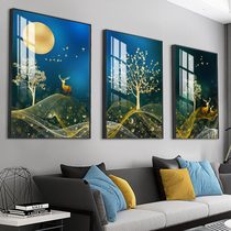 light luxury style living room sofa background wall decorative painting high-end modern simple atmospheric wall trio mural hanging painting