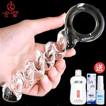 Rear straight sex supplies male self-insertion anal masturbator tail fairy crystal rod anal plug enema deep throat into sex
