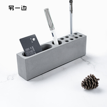 On the other side of the concrete products simple business card holder mobile phone holder cement pen holder storage box office accessories