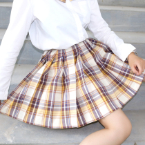 jk uniform skirt genuine suit gentle one knife pleated skirt grid skirt basic shirt full set of autumn College Style Women