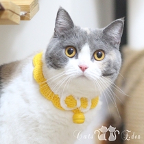 Pet cat handmade Bell bow collar cute wool fake collar collar collar collar tie neck ring shake sound selling cute