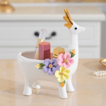 Storage deer desktop jewelry display storage box living room coffee table candy plate porch key sundries ceramic jewelry box
