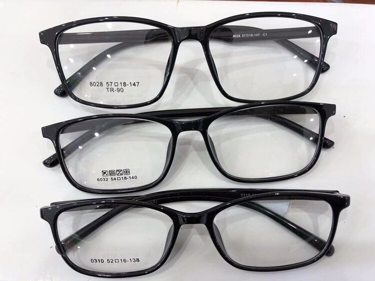 TR90 pure sheet glasses frame large frame retro full frame black frame wood grain legs anti-radiation anti-UV flat light men and women