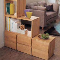 Japanese-style beech wood grate cabinet storage rack free combination with drawer display bookcase bookcase lattice cabinet