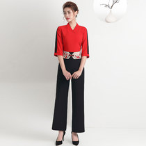 Tangyue 2021 summer new foot bath technician work clothes female health center foot therapy shop seven-point sleeve printing set