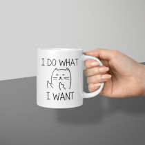 IDOWHATWANT spoof sand sculpture ceramic mug original creative cat large capacity drinking coffee cup for men and women