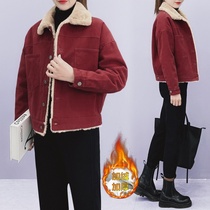 Douyin hot sale Wu Xiaosheng womens clothing shop plus velvet warm short coat 6457 M-XL