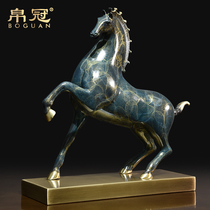 Lucky pure copper Tang Horse handicraft decoration Living room horse to success Wine cabinet Entrance decoration Office opening gift