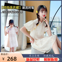 Girl Qipao Dress dress 2022 Summer new CUHK Scout girl China Wind Butterfly Knot Qipao Dress dress