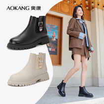 Okang womens shoes in winter new casual fashion lady boots Chelsea boots are simple