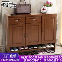 Modern Chinese solid wood shoe cabinet enters the door multi-storey cabinet in the door door to the door door door door door door door door door door door door door large capacity collection partition cabinet
