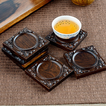 Ebony wood tea mat coaster tea ceremony kung fu tea cup holder insulated tea tray combination Japanese tea set accessories