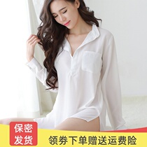 Sexy pajamas white shirts women sexy long people shirts hot hot nightclub outfit