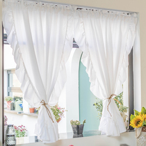 American white gauze curtains tight people gauze thickened balcony living room the semi-light-shielding days velvet ruffled screens light luxury