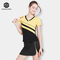 2021 new badminton clothes womens badminton sports suit jersey tennis clothes short-sleeved short-sleeved short-sleeved quick-drying clothes