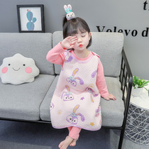 Girls nightdress pure cotton spring and autumn thin section childrens quilted vest sleeping bag autumn baby girl baby jumpsuit