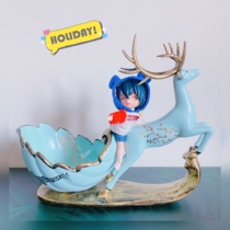 Nordic style entrance household wine cabinet high-end fashion furnishings Living room TV cabinet multi-functional ornaments Coffee table Fruit plate