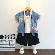 Boy Hanfu Xia Children China Wind Duanwu Meridian Costume Summer Thin-style Ancient Clothing baby Tang Costume Children with less Masters clothes