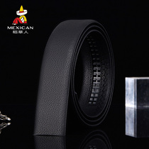 Scarecrow Belt Men Without Head Automatic Buckling Belt Head Layer Cowhide Leather Young Man Business Belt Belt