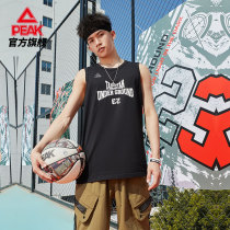PEAK PEAK PEAK Mens Quick Dry Top Training Sports Set Basketball Fitness Slim Sleeveless Short Sleeve T-shirt