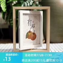 6 inch photo frame table 7 inch 8 inch decoration double-sided solid wood wash photo diy handmade creative gift ins wind Nordic