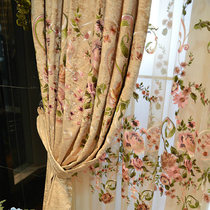 2021 new curtain European living room high-grade bedroom embroidery finished American embroidery high-end screen curtain window screen