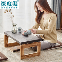 Floating window small table folding day style tatami tea table small tea table small tea table dwarf table solid table solid wood sitting window sill floating window table