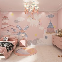 Cartoon Childrens House Bamboo Wood Fiber Integrated Board Bedroom Bedside Background Care Wall wall Hotel Themed Room Furnishing Buttonboard