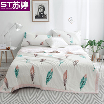 Summer cotton double silk quilt summer quilt 100% mulberry silk single cotton air conditioning quilt spring and autumn quilt
