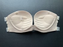 Small chest Mid-thick palm cup Half cup non-slip invisible underwear Back transparent bra One shoulder low-cut shoulder-less bra