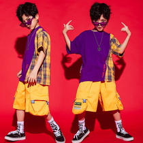 Childrens hip-hop hip-hop hip-hop dance dress for childrens handsome short-sleeved jazz dance suit for boys hiphop Summer Street dance