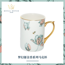 Royal Dutch Royal Dutch Hand Sketching Gold Eurostyle Mark Cup Tulip Bone Porcelain Lovers Tea Cup Water Cup