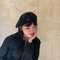  Earth cool bungy concave shape single product Japanese retro Japanese embroidery fleece autumn and winter beret wild hat