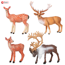 Wild Animal world Simulation stallion deer toy Reindeer model Solid Sika Deer Childrens toy Boy gift