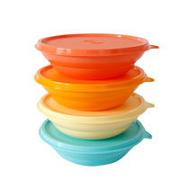 Tupperware 450ML portable bowl 4-piece set of vegetables and fruits refrigerated fresh-keeping small round bowl