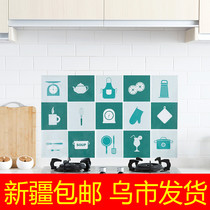 Xinjiang kitchen oil-proof sticker high temperature self-adhesive waterproof tile cabinet countertop stove wall sticker wallpaper
