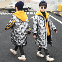 Boy winter long cotton-padded clothes in the big children Winter tide children 2021 new boys no-wash bright cotton clothes long