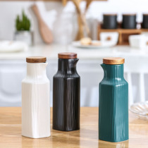 New Colour Glazed Ceramic Oil Jug Single Vinegar Pot Soy Sauce Pot Material Wine Chili Oil Seasoned Bottle Jar Home Seasoning Bottle