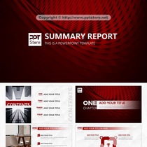 Atmospheric red European and American style-Business Summary Report Template company year-end work plan report summary General